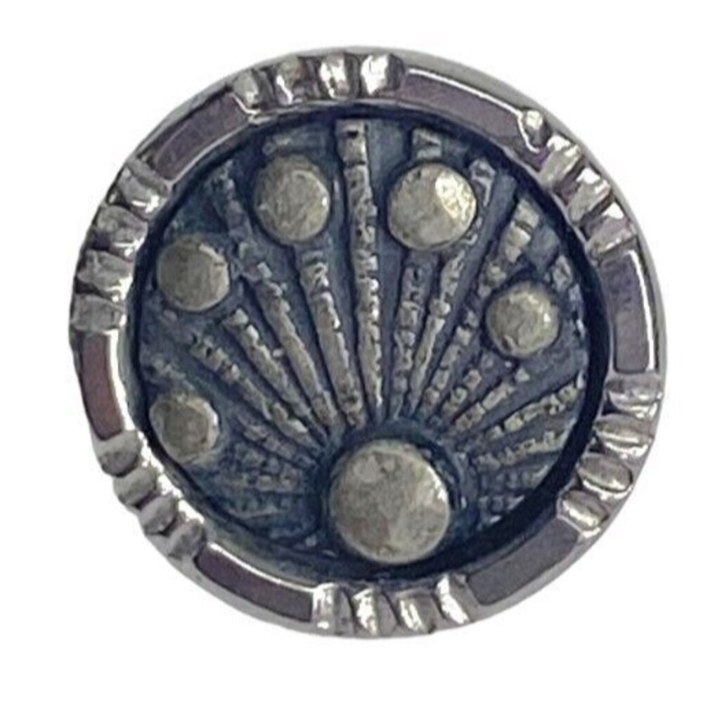 Vintage Geometric Metal Pewter  Planets Celestial Universe Shank Button Antique